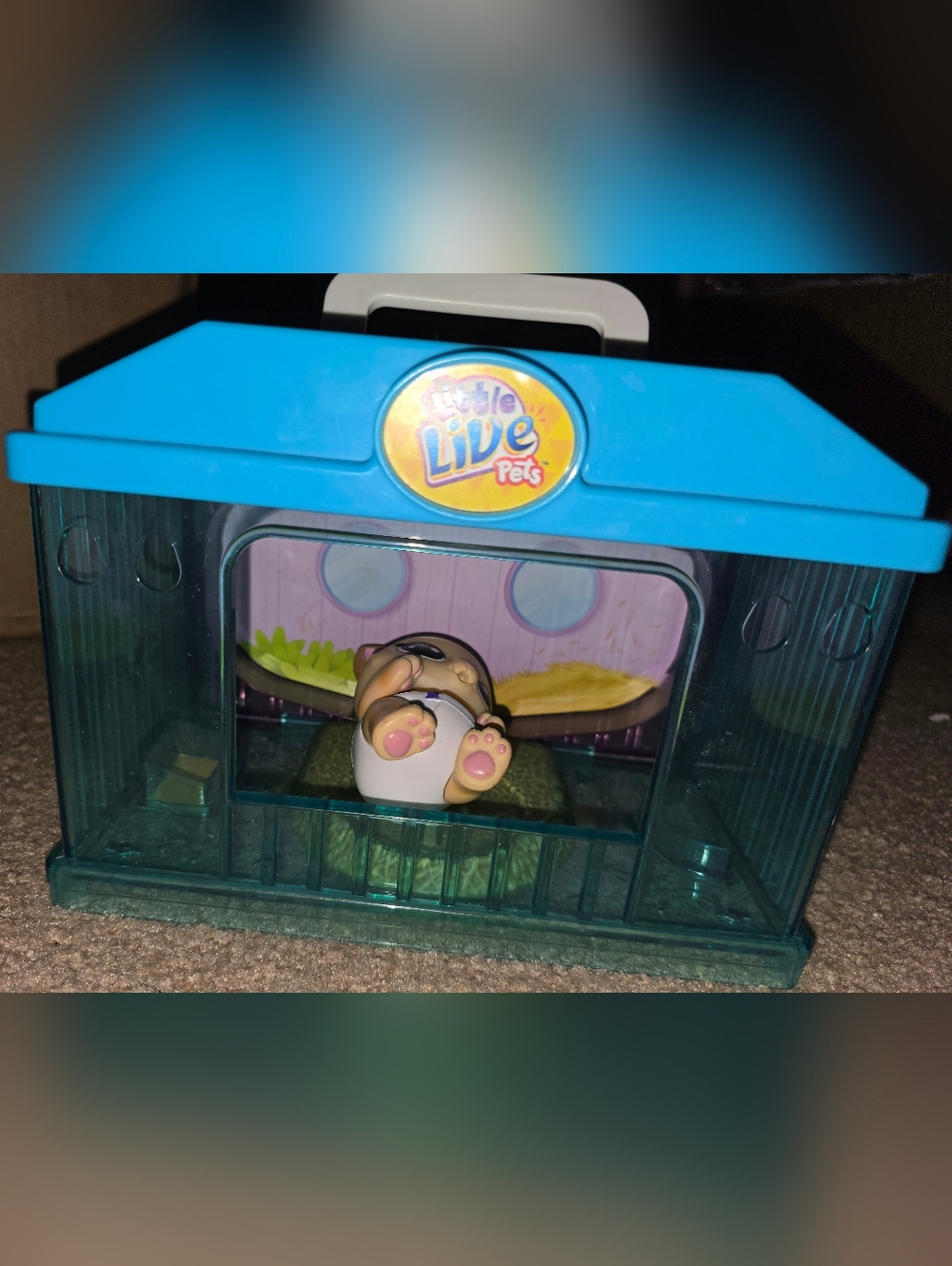 Little Live Pets Blue REPLACEMENT CAGE  Toy Carrying Case Plus Baby Cat Toy